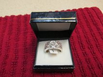 Ladies Size 8 Silver White CZ Band-Style Ring - New w/Tag & Presentation Box in Luke AFB, Arizona