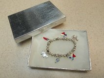 Texas-Themed Silver Stretch Charm Bracelet -- Gift-Boxed in Luke AFB, Arizona